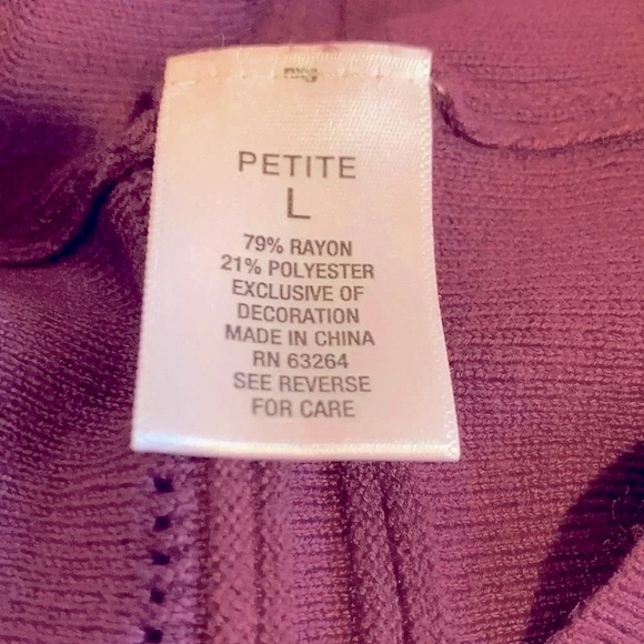 Roz & Ali Short Sleeve Fit and Flare Dress Dark Berry Women’s Large Petite LP - Picture 7 of 7